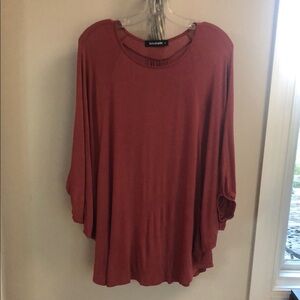 Annabelle Mulberry Oversized Dolman Sleeve Tunic